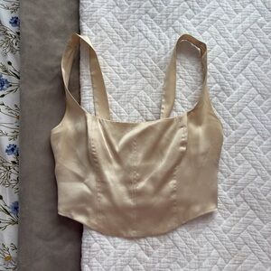 Reformation Gold Silk Top